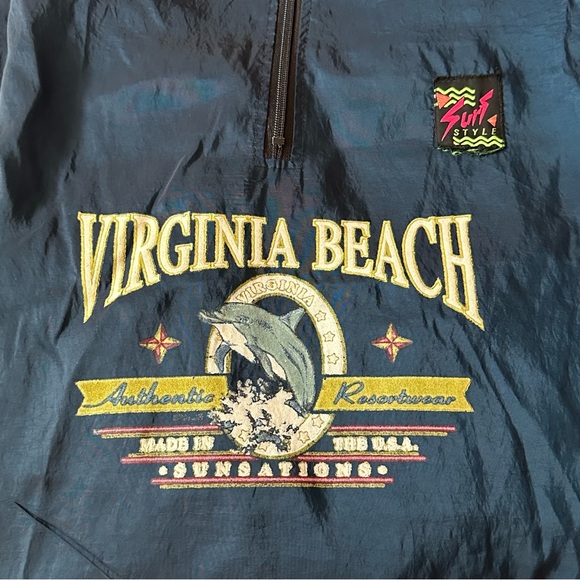 vintage surfstyle windbreaker quarterzip - Picture 3 of 4